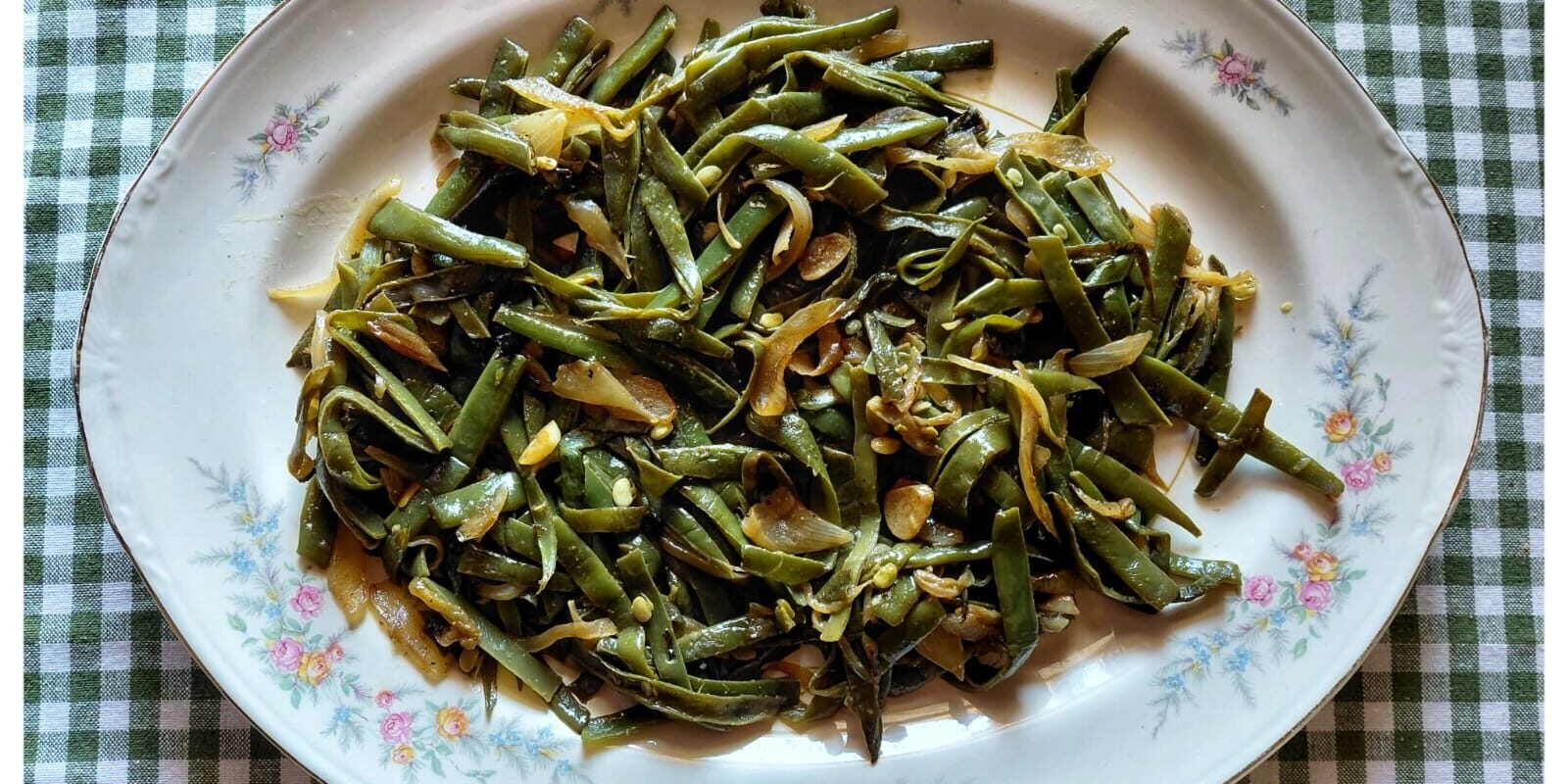 Judías verdes caramelizadas a fuego lento