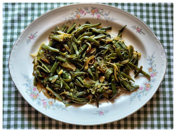 Judías verdes caramelizadas a fuego lento