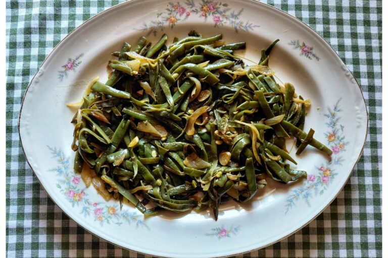 Judías verdes caramelizadas a fuego lento